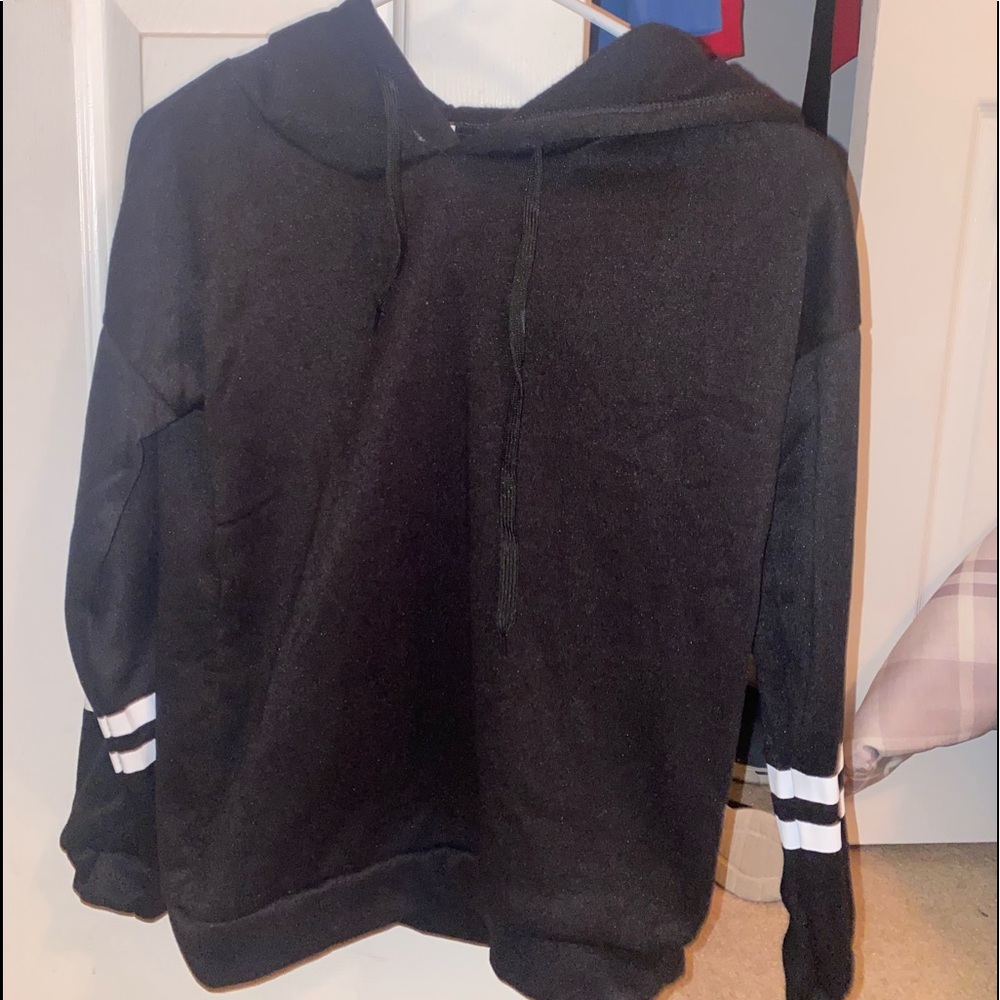 Soft black and white hoodie